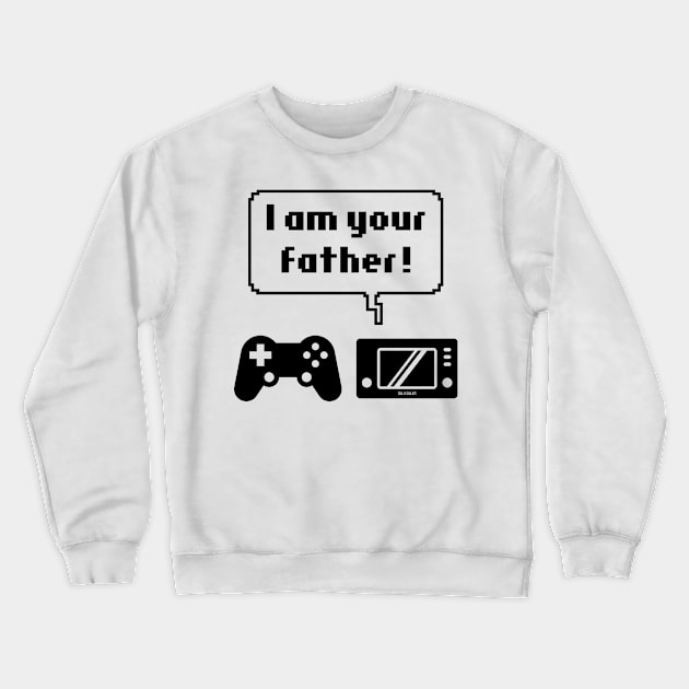 Controller Game Console Icons (I Am Your Father! / Black) Crewneck Sweatshirt by MrFaulbaum